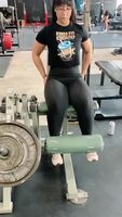 Cosplayer and Bodybuilder Mishamai with leg extensions