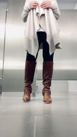 Too cold for dresses in the office, which severely hampers my fun for reddit. i made due today in the public restroom, however. that slap at the end...hot or not?