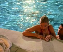 Scarlett Johannson dripping wet waiting to be fucked by the pool