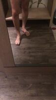 My legs and feet in front of a mirror, as requested