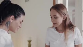 Beautiful and hard sex of two lesbians