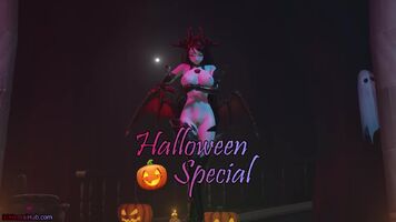 Halloween Special Teaser! Demon Succubus Dances For You Jiggling Her Big Tits and fucking her pumpkin slaves