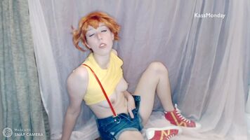 KassMonday playing under her shorts