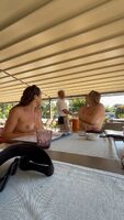 Ordering our food, and making a waiter happy with our titties! [GIF]