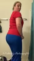Feeling a little goofy...showing a little booty... while cleaning these kiddos damn bathroom 😆