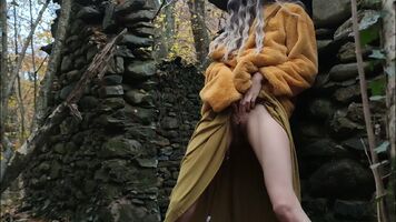 a standing orgasm, in the woods, dressed like this, is considered alternative enough for my first post here?