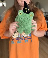 Which is cuter, my boobies or my new froggy friend?