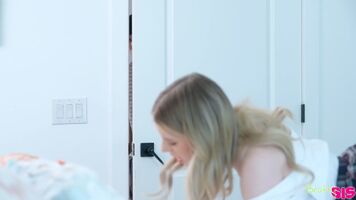Step brother caught her but to keep a secret he wanted to do it with her instead