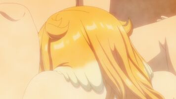 Roxanne giving a blowjob [Isekai Meikyuu de Harem wo]