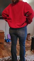Slipping my jeans off to show my ass turns me on babe