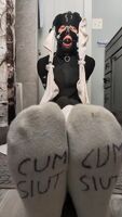 Ball Gagged drooling cum slut