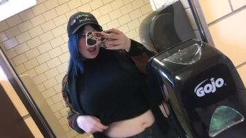 In the bathroom at school, hope a cutie walks in and sees me