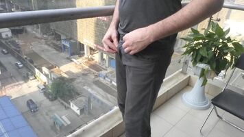 What a nice balcony, esp with all those people below..