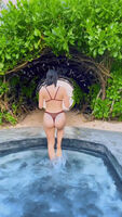 @melanieramosss showing off her bikini bottom