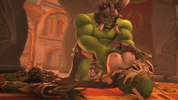 Alleria gets impregnated by an orc (Lawnmower333)