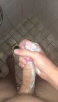 I love stroking my dick in the shower whilst I hear my roommates talk on the other side of the wall