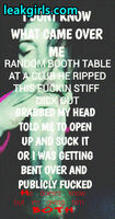 Night club dim corner I sucked the fuck out of some random guy read the comments