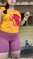Just having a normal one pissing my pink shorts on the patio