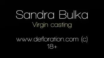 Sandra Bulka. 18 y.o beautiful real virgin girl from Russia will confirm her virginity right now! Close-up hymen shot!