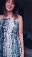 Teen show off with no underwear