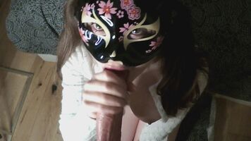 My skillful mouth finishes a big cock