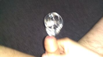 Trying to be a little different this time. Unloading my two weeks of cum load into a clear glass.