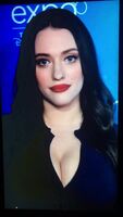 Kat Dennings takes a HUGE BLAST OF CUM to her pretty face, sexy lips, and hot big titties!!!